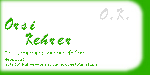 orsi kehrer business card